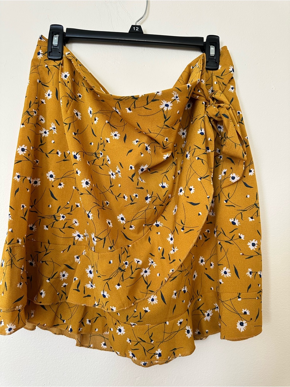 Mustard Floral Skater Skirt - 3X
